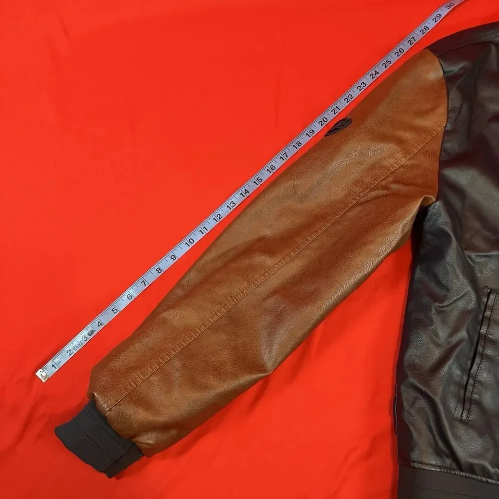 Fried Denim NYC‎ Varsity Bomber Jacket / Brown & Navy / Men's / XL  Extra Large